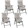 Ensemble à manger d'extérieur 5pcs avec coussins Aluminium Noir 