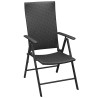 Ensemble à manger d'extérieur 5pcs avec coussins Aluminium Noir 
