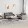 Ensemble de canapés 2 pcs avec coussins Taupe Tissu 