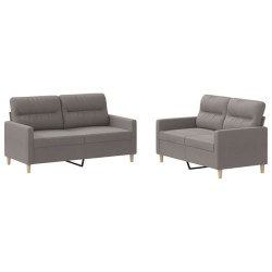 Ensemble de canapés 2 pcs avec coussins Taupe Tissu 