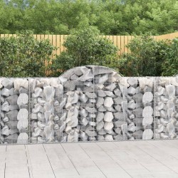 Paniers à gabions arqués 5 pcs 200x50x100/120 cm fer galvanisé 