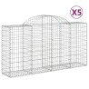 Paniers à gabions arqués 5 pcs 200x50x100/120 cm fer galvanisé 