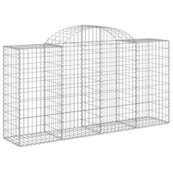 Paniers à gabions arqués 5 pcs 200x50x100/120 cm fer galvanisé 