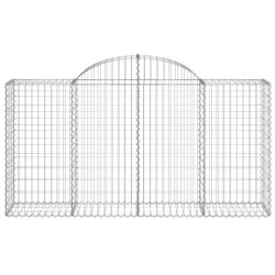 Paniers à gabions arqués 5 pcs 200x50x100/120 cm fer galvanisé 