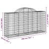 Paniers à gabions arqués 5 pcs 200x50x100/120 cm fer galvanisé 