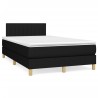 Sommier à lattes de lit avec matelas noir 120x190 cm tissu 