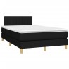 Sommier à lattes de lit avec matelas noir 120x190 cm tissu 