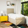 Sommier à lattes de lit avec matelas Crème 90x200 cm Tissu 