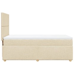 Sommier à lattes de lit avec matelas Crème 90x200 cm Tissu 