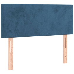 Sommier à lattes de lit et matelas bleu foncé 120x190cm velours 