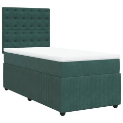 Sommier à lattes de lit avec matelas Vert foncé 90x190 cm 