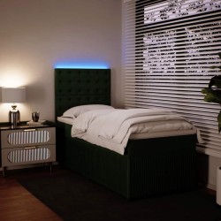 Sommier à lattes de lit avec matelas Vert foncé 90x190 cm 