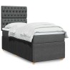 Sommier à lattes de lit avec matelas Gris foncé 80x200 cm Tissu 