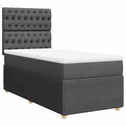 Sommier à lattes de lit avec matelas Gris foncé 80x200 cm Tissu 