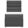 Sommier à lattes de lit avec matelas Gris foncé 80x200 cm Tissu 