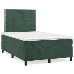 Sommier à lattes de lit avec matelas vert foncé 120x190 cm 
