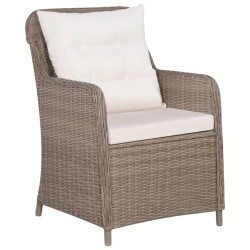 Ensemble à manger de jardin 3 pcs Marron 