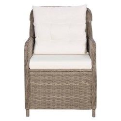 Ensemble à manger de jardin 3 pcs Marron 