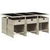 Ensemble à manger de jardin et coussins 7 pcs gris clair rotin 