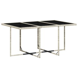 Ensemble à manger de jardin et coussins 7 pcs gris clair rotin 