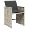 Ensemble à manger de jardin et coussins 7 pcs gris clair rotin 