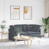 Canapé modulaire avec coussins en velours gris foncé 