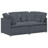 Canapé modulaire avec coussins en velours gris foncé 
