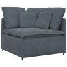 Canapé modulaire avec coussins en velours gris foncé 