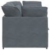Canapé modulaire avec coussins en velours gris foncé 