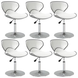 Chaises à manger lot de 6 blanc similicuir 
