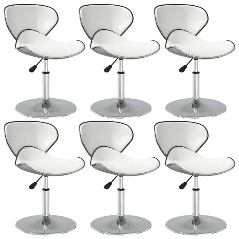 Chaises à manger lot de 6 blanc similicuir Chaises à manger lot de 6 blanc similicuir