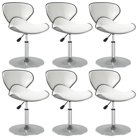 Chaises à manger lot de 6 blanc similicuir 