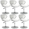 Chaises à manger lot de 6 blanc similicuir 