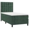 Sommier à lattes de lit matelas et LED Vert foncé 100x200 cm 