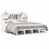 Lit bibliothèque sans matelas blanc 180x200 cm bois pin massif 