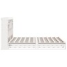 Lit bibliothèque sans matelas blanc 180x200 cm bois pin massif 
