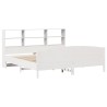 Lit bibliothèque sans matelas blanc 180x200 cm bois pin massif 