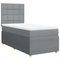 Sommier à lattes de lit et matelas Gris clair 90x190 cm Tissu 