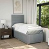 Sommier à lattes de lit et matelas Gris clair 90x190 cm Tissu 