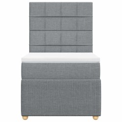 Sommier à lattes de lit et matelas Gris clair 90x190 cm Tissu 