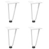 Pieds en épingle à cheveux pour table basse 4 pièces Blanc 20 cm Acier massif 