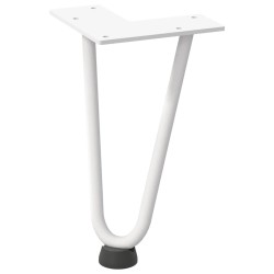 Pieds en épingle à cheveux pour table basse 4 pièces Blanc 20 cm Acier massif 