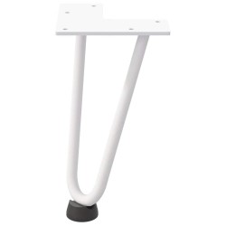 Pieds en épingle à cheveux pour table basse 4 pièces Blanc 20 cm Acier massif 