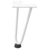 Pieds en épingle à cheveux pour table basse 4 pièces Blanc 20 cm Acier massif 