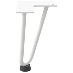 Pieds en épingle à cheveux pour table basse 4 pièces Blanc 20 cm Acier massif 