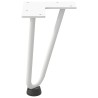 Pieds en épingle à cheveux pour table basse 4 pièces Blanc 20 cm Acier massif 