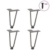 Pieds en épingle à cheveux pour table basse 4 pièces Acier naturel 20 cm Acier massif 