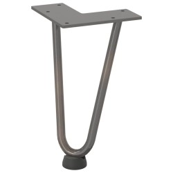 Pieds en épingle à cheveux pour table basse 4 pièces Acier naturel 20 cm Acier massif 