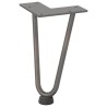 Pieds en épingle à cheveux pour table basse 4 pièces Acier naturel 20 cm Acier massif 