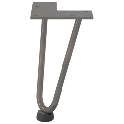 Pieds en épingle à cheveux pour table basse 4 pièces Acier naturel 20 cm Acier massif 